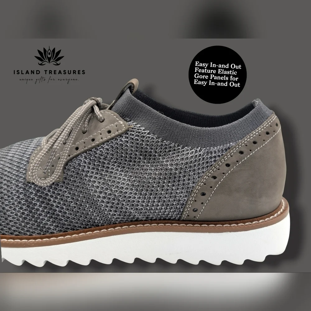 Dockers Feinstein Men Size 11.5 Gray Knit Oxford Smart Series Comfort Foot Bed
